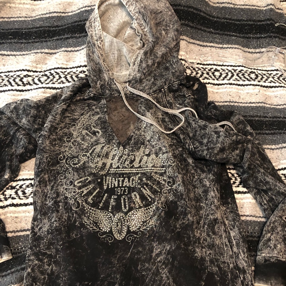 NWOTS Affliction charcoal hoodie